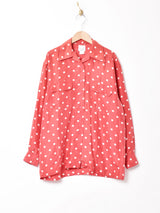 ドット柄 シルクシャツ