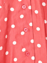 ドット柄 シルクシャツ