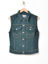 後染め デニムベスト