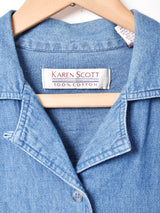 オープンカラー デニムシャツ