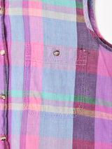 スリーブレス チェック柄シャツ