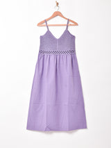 【2色展開】Elcamino クロシェ切替 キャミソールワンピース