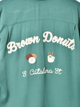 【3色展開】Backers ドーナツ刺繍 レーヨンシャツ