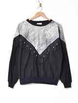 アメリカ製 フリンジデザイン 刺繍 スウェットシャツ