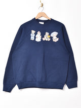 テディベア刺繍 スウェットシャツ
