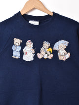 テディベア刺繍 スウェットシャツ