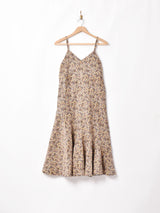 【3色展開】Elcamino コーデュロイ キャミソールワンピース 花柄