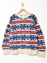エクアドル製 ハンドメイド 総柄 セーター
