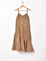 【3色展開】Elcaminoコーデュロイ キャミソールワンピース 花柄