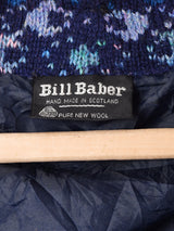 スコットランド製 総柄 Vネック カーディガン