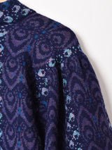 スコットランド製 総柄 Vネック カーディガン