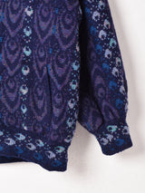 スコットランド製 総柄 Vネック カーディガン