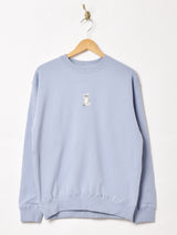 【2色展開】 ワンポイント キャット 刺繍 スウェットシャツ