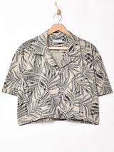 Emerald Motel 総柄 半袖クロップドシャツ