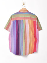 【2色展開】Emerald Motel マルチストライプ 半袖シャツ