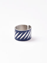 スリットデザイン ワイドリング ネイビー