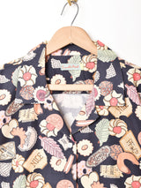 Emerald Motel 総柄 半袖クロップドシャツ