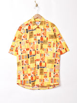 総柄 半袖シャツ