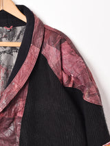 切り替えデザイン パッチ付き レザージャケット