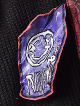 切り替えデザイン パッチ付き レザージャケット