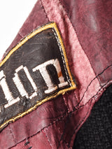 切り替えデザイン パッチ付き レザージャケット