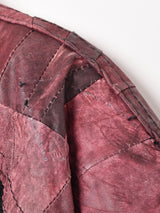 切り替えデザイン パッチ付き レザージャケット