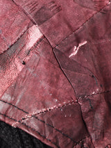 切り替えデザイン パッチ付き レザージャケット