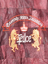 切り替えデザイン パッチ付き レザージャケット