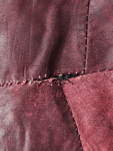 切り替えデザイン パッチ付き レザージャケット