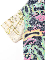 マップ柄 クレイジーパターン 半袖開襟シャツ