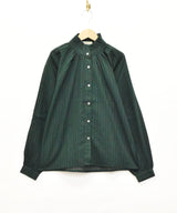 【2色展開】Emerald Motel ストライプ スタンドカラーブラウス