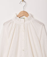 【2色展開】Emerald Motel ストライプ スタンドカラーブラウス