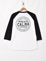 【2色展開】ラグランスリーブプリントTシャツ 【CALMA】