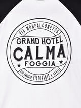 【2色展開】ラグランスリーブプリントTシャツ 【CALMA】