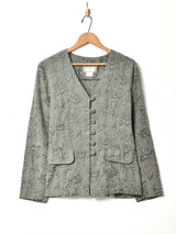 花柄 ノーカラージャケット