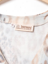 総柄 フリル半袖シャツ