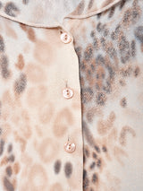 総柄 フリル半袖シャツ