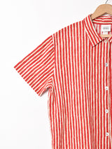 アメリカ製 ストライプ 半袖シャツ