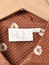 ドット×花柄 半袖 シルクシャツ