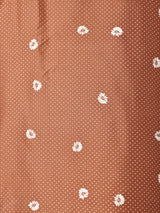 ドット×花柄 半袖 シルクシャツ