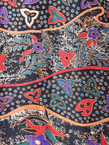 総柄 半袖 シルクシャツ