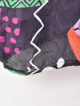 総柄 半袖 シルクシャツ