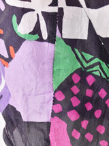 総柄 半袖 シルクシャツ