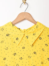 アメリカ製 ドット×花柄 半袖シャツ