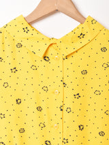 アメリカ製 ドット×花柄 半袖シャツ