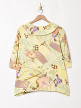 総柄 デザインカラー 半袖シャツ