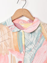 ラウンドカラー 半袖シャツ