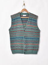 フェアアイル柄 ニットベスト