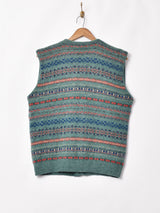 フェアアイル柄 ニットベスト