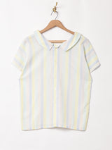 ストライプ パステルカラー 半袖シャツ
